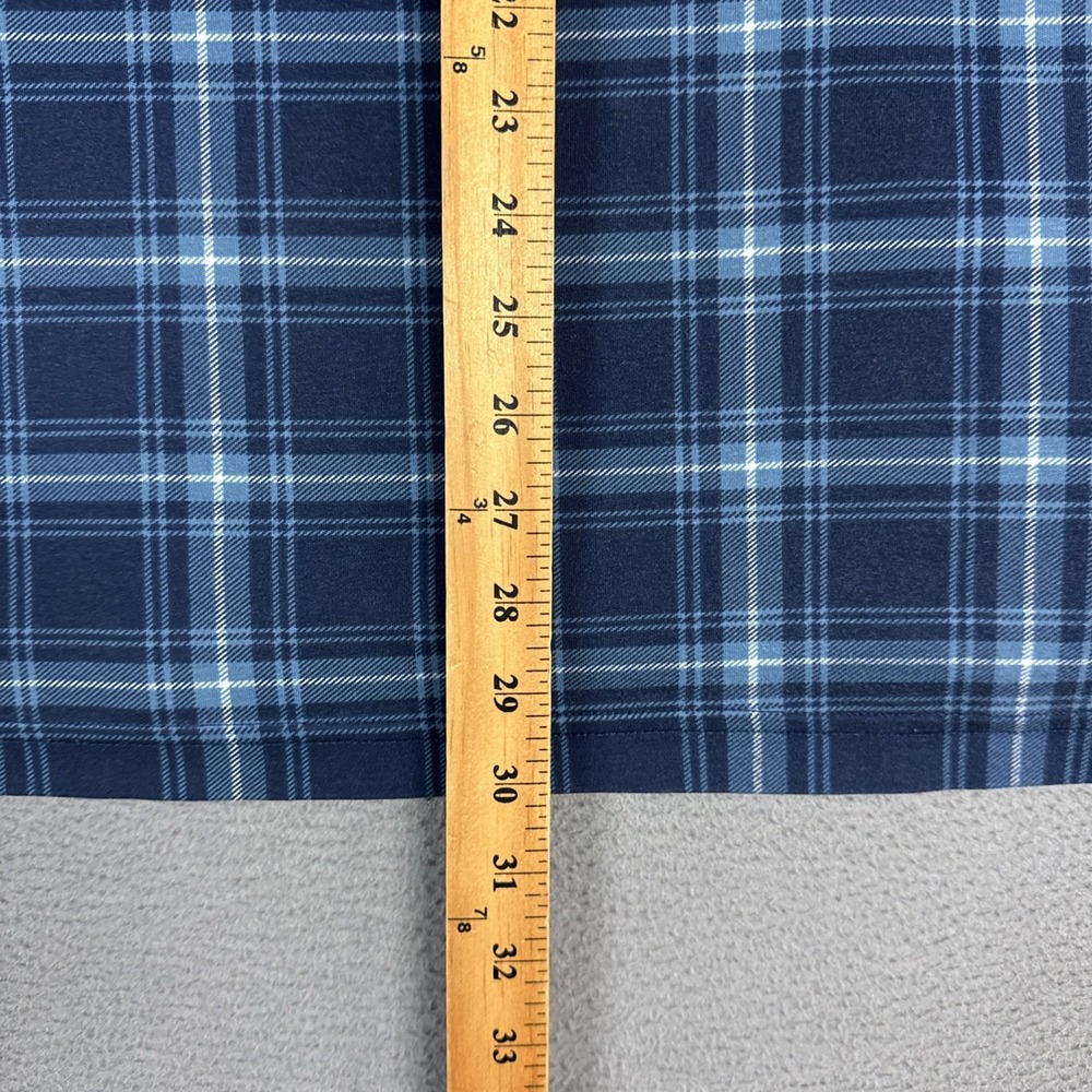 Lands End Polo Shirt Mens XXL 2XL Blue Plaid Traditional Fit Long Sleeve Button - Picture 8 of 10